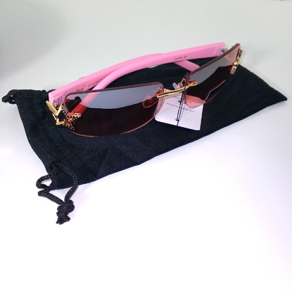 Pink Gold Star Square Sunglasses - Picture 6 of 7